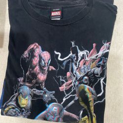 Marvel Mad Engine Vintage T-shirt Avengers Captain Thor Iron  Spider Man 