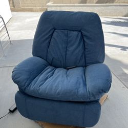 Swivel Recliner Chair, Glider Rocking Power Recliner with Massage and Heated. Blue