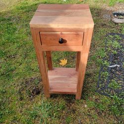 Solid Wood Side, End, Corner Table One Drawer