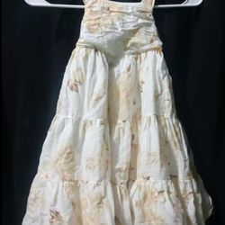 Girl's Old Navy Light Yellow Maxi Sleeveless Tiered Halter Summer Dress Size 3T
