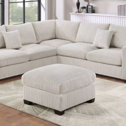 SECTIONAL NUEVO EN CAJA DE FABRICA CON OTTOMAN Y ALMUADAS INCLUIDAS $599