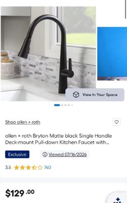 Allen + Roth Bryton matte black kitchen faucet