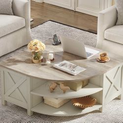Coffee Table with Storage Shelves