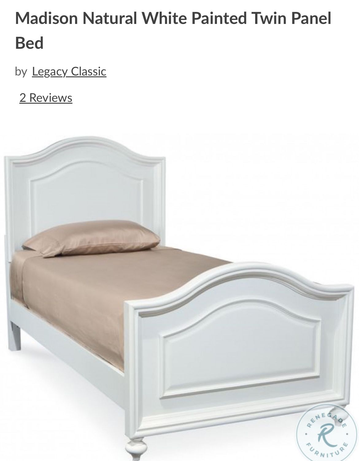 Madison Natural White Painted Twin Panel Bed