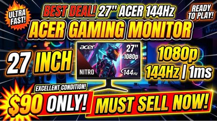 Acer 27" FHD IPS 144Hz Gaming Monitor