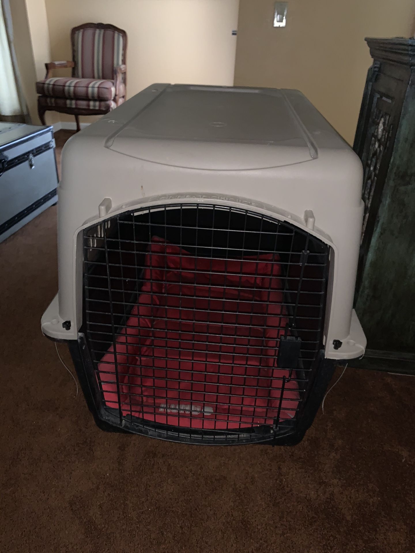 Extra large dog crate and Kong pad