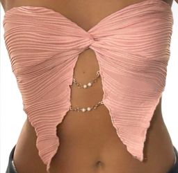 pink twist crop top