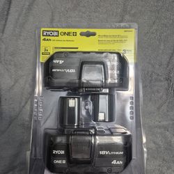 Ryobi one+ batteries 4.0 2 pack