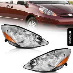New in box WEELMOTO  FOR 2006-2010 TOYOTA SIENNA HEADLIGHT (CHROME) , TYSN0600
