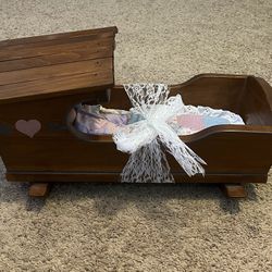 Antique Handmade Baby Cradle