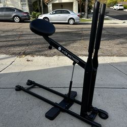 The DB Method Black Padded Seat Exercise Foldable Squat Workout Machine