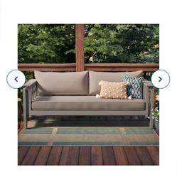 allen + roth 2-person Light Brown Steel Outdoor Glider