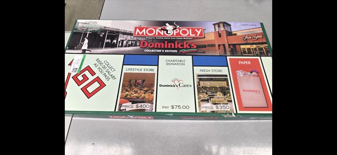 DOMINICKS GROCERY STORE MONOPOLY GAME NEW