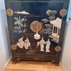 Vingage Chinese Lacquer Two Door Cabinet