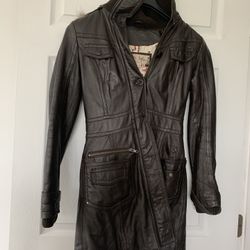 Miss Top Gun® Long Leather Jacket