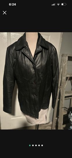Vintage Maxima Wilson's Black Leather Button Jacket Size Large