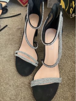 Black Rhinestone Heels