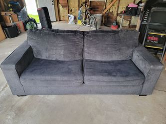 Gray Fabric 85" Sofa w/ Matching 61" Loveseat