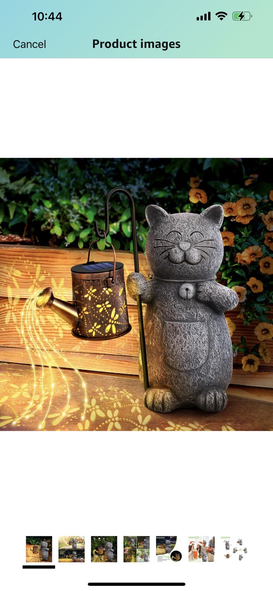 Stocking Stuffers Gifts for Women, Solar Garden Outdoor Statues Cat with Kettle Light, Women Gifts for Christmas, Birthday Cat Gifts for Women Mom Gra