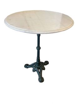 Vintage French style marble top bistro table
