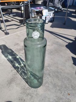 Vidrios San Miguel Recycled Glass Tall Vase Made In Spain 21 Inches