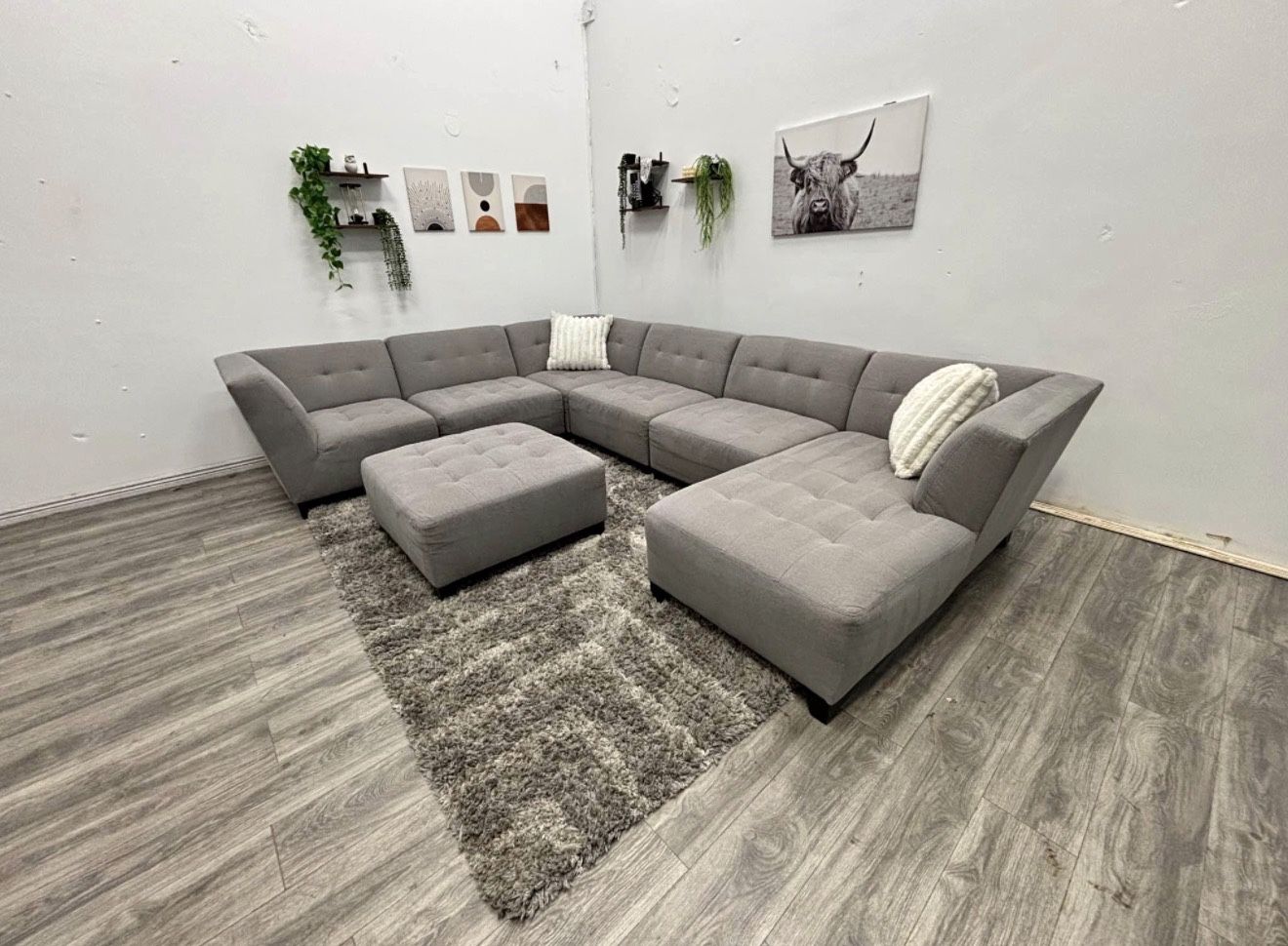 Grey Sectional Couch - Free Delivery 
