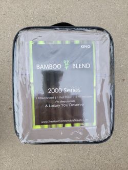 Bamboo 2000 Thread Count Sheets with Pillow Cases - KING- GRAY (Retail - $199)