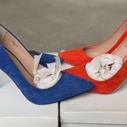 2 pairs of faux suede mixx heels sz 8