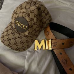 Gucci Hat & MCM belt 