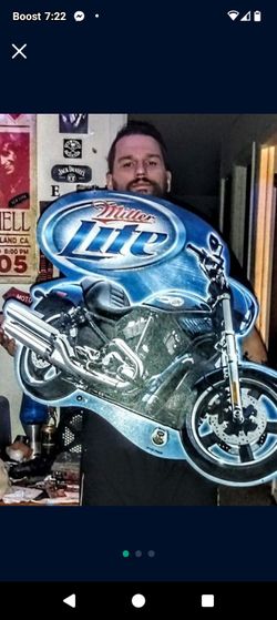 Very Rare 2008 105 Year Anniversary Harley Davidson Miller Light Metal Sign 3x2ft 