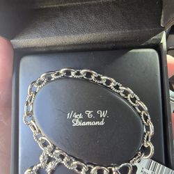 New Sterling Silver 1/4 Ct Genuine Diamond 💎 Bracelet 