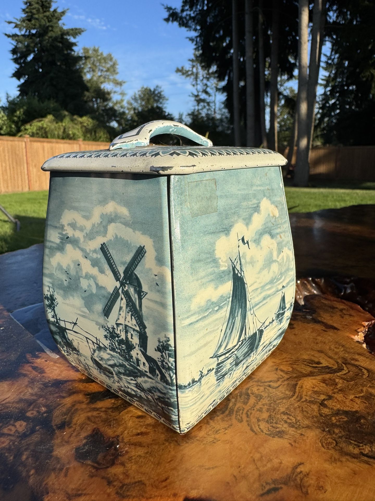 Vintage Royal Verkade Dutch Windmill Tin West Germany