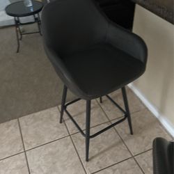 Dark Grey 2 Bar Stools Like New