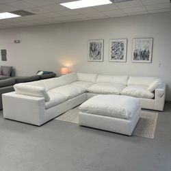 WHITE 6 Piece Down Cloud Couch Modular Sectional FREE DELIVERY