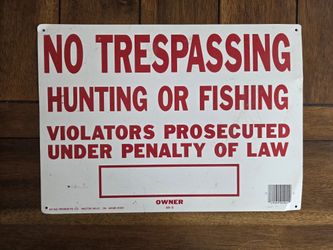 No Trespassing Aluminum Sign