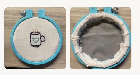 Mini Embroidery Hoop Art – Coffee Mug Design