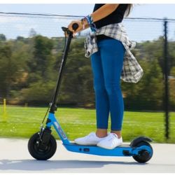 Razor Black Label E100 Electric Scooter - Blue up to 10 Mph 8 Pneumatic Front Tire for Kids Ages 8+