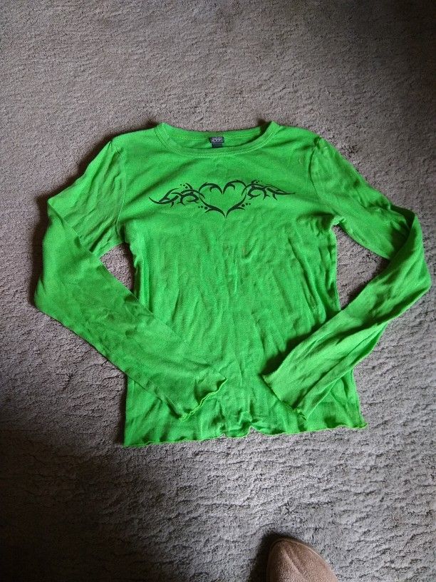 Green Wild Fable Shirt With Heart Design