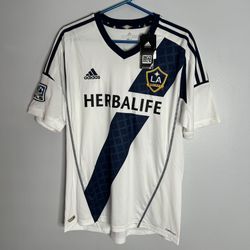 Los Angeles Galaxy David Beckham Jersey Mens Large White Adidas MLS Soccer