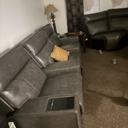 Genuine leather sectional