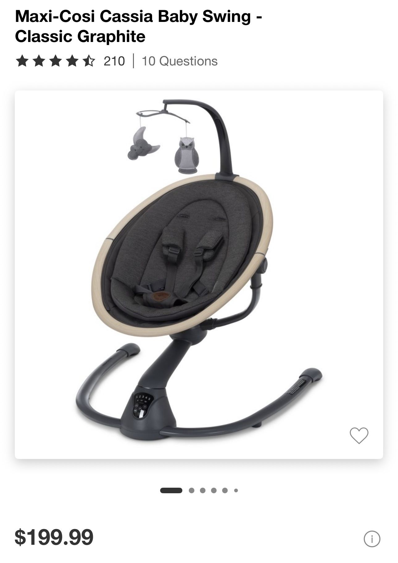 Maxi-Cosi Cassia Baby Swing - Classic Graphite