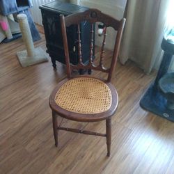 Old Wood & Cane Chair