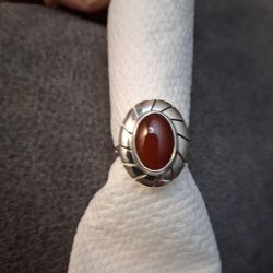 Carnelian Silver Ring