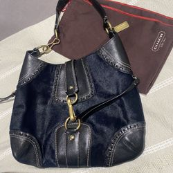 Rare Vintage Coach Hampton Haircalf Hobo Leather Bag Never Used 