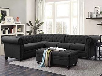 Black sectional, delivery and financing available