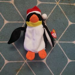 TY BEANIE BABY ZERO PENGUIN WITH SANTA HAT 