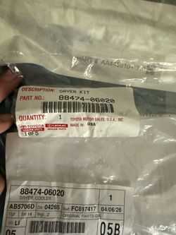 AC Condenser Line Drier (part#88(contact info removed)0) 2019 Toyota Camry