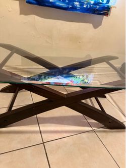 Glass coffee table