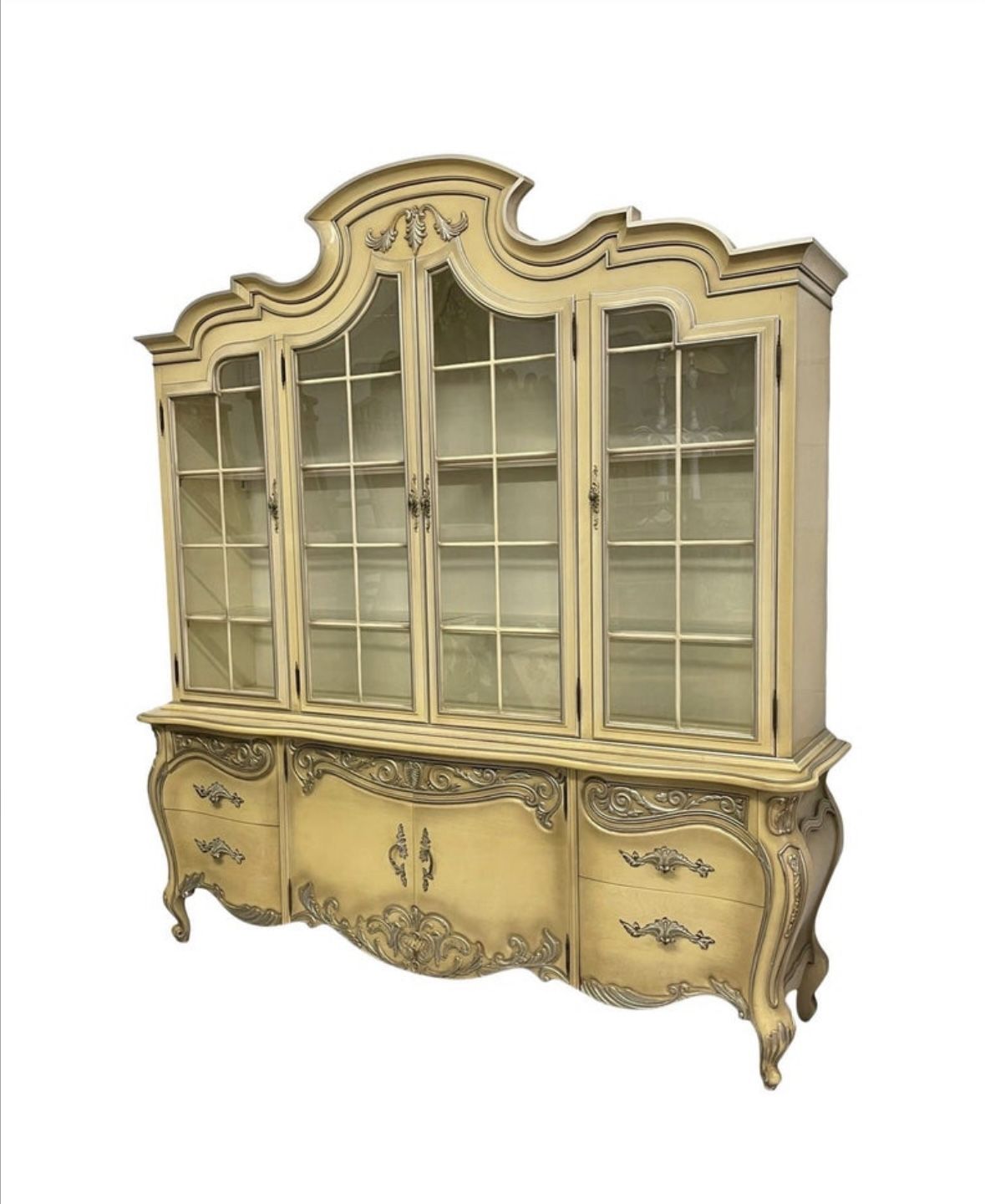 vintage French Rococo style china cabinet by Romweber