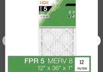 12-HDX 12 in.x36 in. x 1 in. Standard Pleated Air